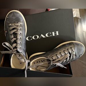 Coach Charcoal Lace-Up Sneakers